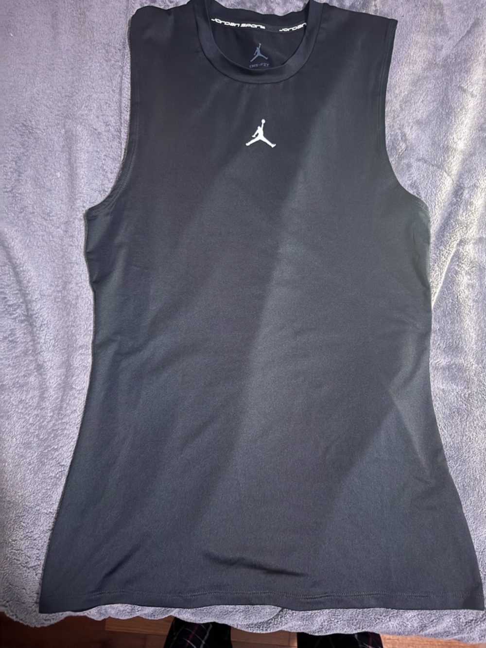 Jordan Black Athletic Dri-FIT Tank with White Jumpman